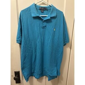 Polo Ralph Lauren Bright Blue‎ Polo Yellow Pony Classic Preppy XL